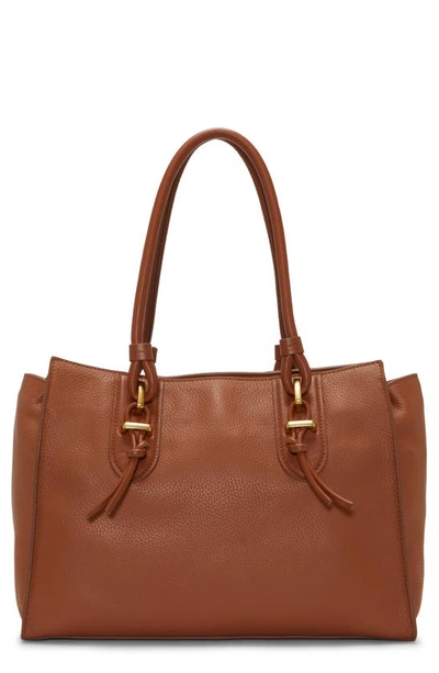 Vince Camuto Maecy Leather Tote In Warm Caramel