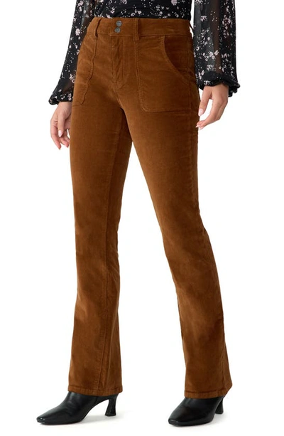 Sanctuary The Rocky High Waist Corduroy Bootcut Pants In Caramel Ca