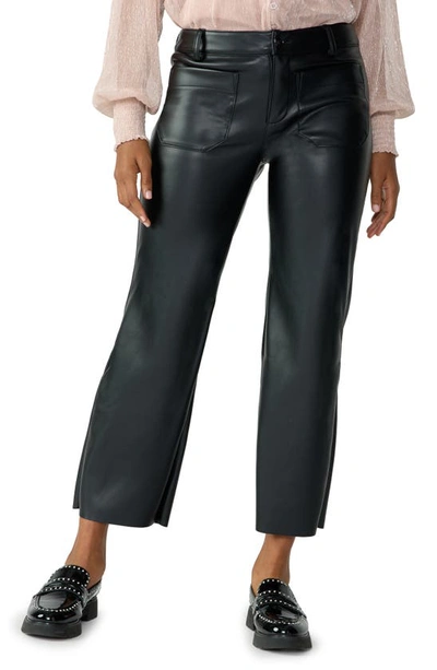 Sanctuary Marine Faux Leather Crop Trousers In Black