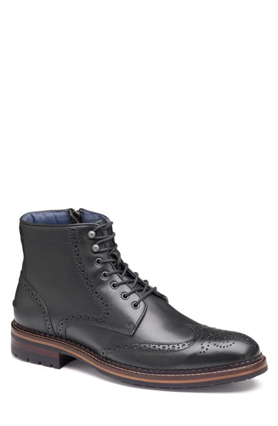 Johnston & Murphy Xc Flex Connelly Lace-up Leather Boot In Black Full Grain