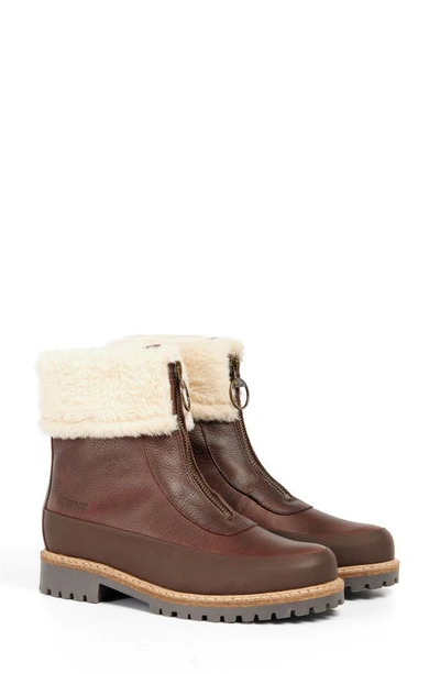 Barbour Rowen Faux Fur Lined Boot In Dk Brown