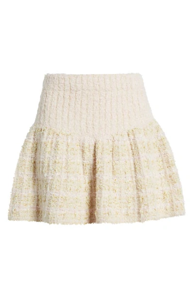 Loveshackfancy Bibi Tweed Mini Skirt In Cream/yellow In Beige
