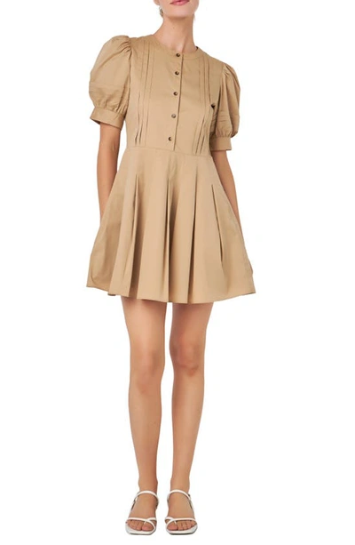 English Factory Women's Pintuck Pleated Dress In Nude