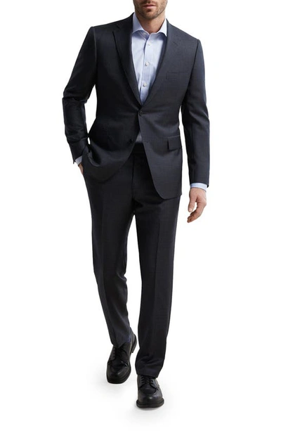 Samuelsohn Contemporary Fit Skarkskin Wool Suit In Charcoal