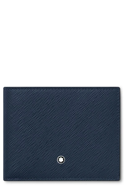 Montblanc Sartorial Leather Wallet In Blue