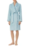 Lauren Ralph Lauren Quilted Shawl Collar Clip Robe In Blue