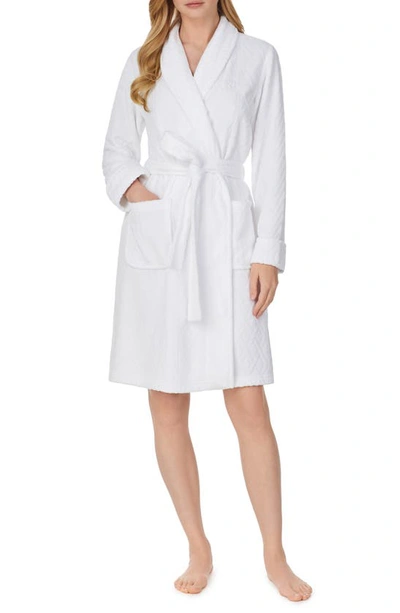 Lauren Ralph Lauren Quilted Shawl Collar Clip Dressing Gown In White