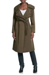 Avec Les Filles Drape Trench Coat In Mushroom