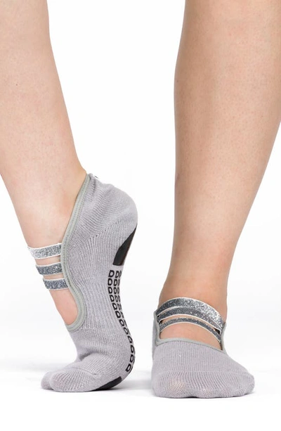 Arebesk Sparkle 2-pack Closed Toe Grip Socks In Gray