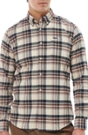 Barbour Shieldton Plaid Flannel Button-down Shirt In Ecru