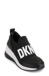 Dkny Kamryn Wedge Sneaker In Black/ White