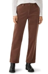 Eileen Fisher High Waist Ankle Straight Leg Corduroy Pants In Auburn