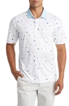 Swannies Amendt Print Golf Polo In Sunset