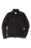 Billy Reid Herringbone Half Zip Pullover In Black
