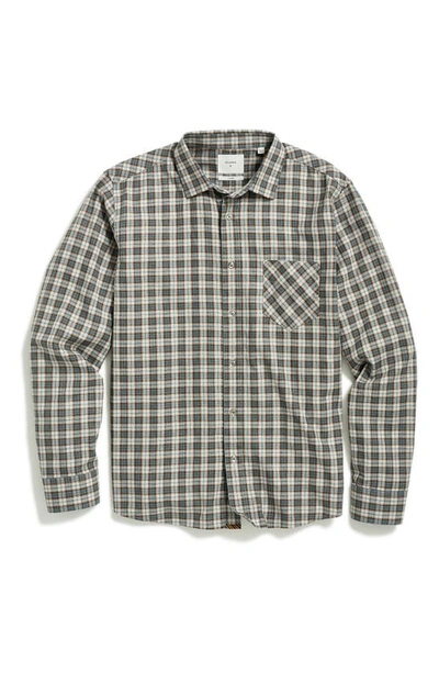 Billy Reid Regular Fit Plaid Flannel Button-up Shirt In Grey/ Tan