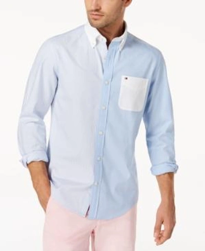 Tommy Hilfiger Men's Pieced Oxford Shirt, Created For Macy's In Multi