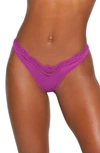 Skims Fits Everybody Lace Trim Dipped Thong In Lollipop