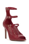 Vince Camuto Annikah Buckle Strap Open Toe Pump In Fire Whirl