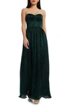 Dress The Population Audrina Strapless Gown In Deep Emerald