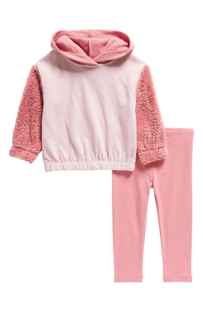 Splendid Babies' Colorblock Hoodie & Leggings Set In Wild Rose