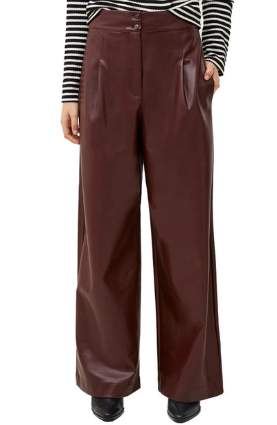 French Connection Crolenda Faux Leather Pants In Brown