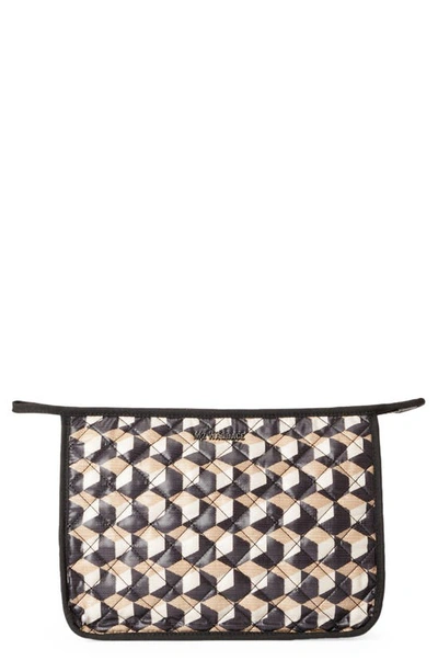 Mz Wallace Metro Quilted Nylon Clutch In Multi Beige