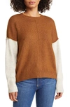 Vince Camuto Colorblock Sweater In Toasted