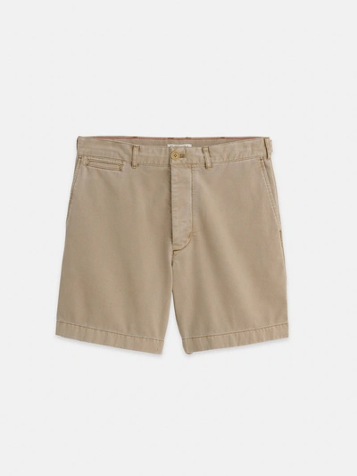 Alex Mill Flat Front Short In Vintage Washed Chino In Faded Khaki