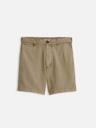 Alex Mill Flat Front Short In Vintage Washed Chino In Vintage Olive