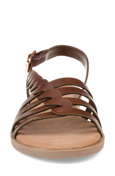 Journee Solay Braided Strappy Sandal In Brown