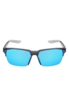 Nike Maverick Free 60mm Sunglasses In Matte Obsidian/ Tint Blue