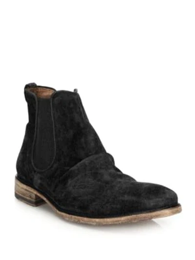 John Varvatos Fleetwood Classic Chelsea Suede Ankle Boots In Dark Charcoal