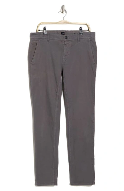 Hugo Boss Stretch Cotton Slim Chino Pants In Dark Grey