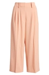 Halogen Pleated Crop Wide Leg Trousers In Canyon Sunset