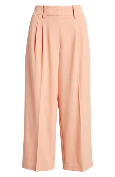 Halogen Pleated Crop Wide Leg Trousers In Canyon Sunset