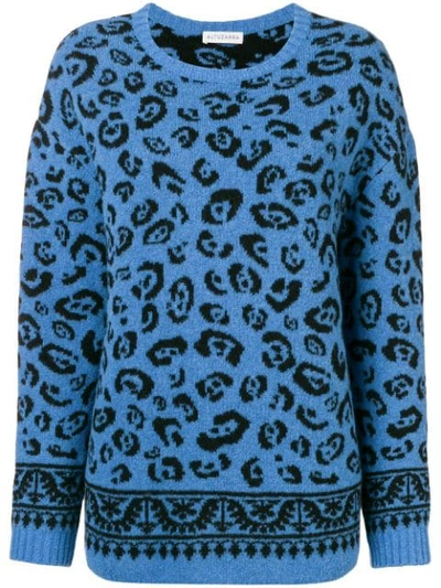 Altuzarra Casablanca Leopard Jacquard Sweater In Blue