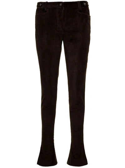 Dolce & Gabbana Ribbed Velvet Trousers In Brown