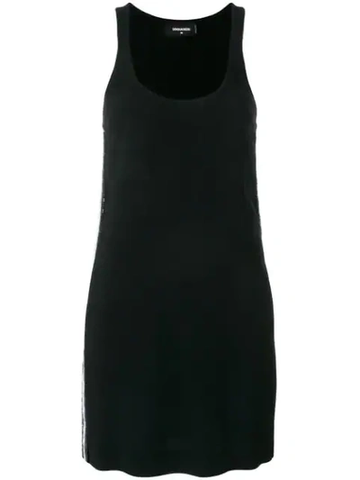 Dsquared2 Sequin Stripe Mini Dress In Black