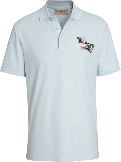 Burberry Burnton Regular Fit Polo Shirt In Pearl Blue