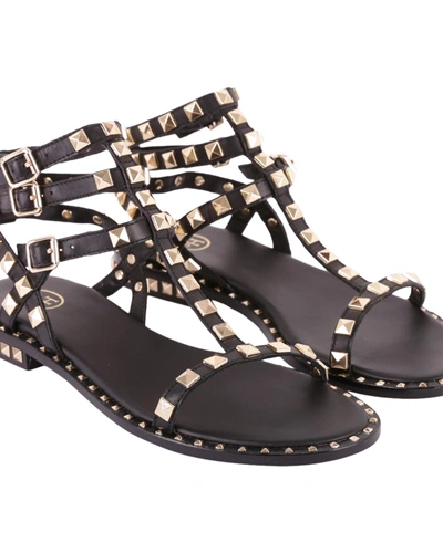 Ash Poison Leather Sandals In Black