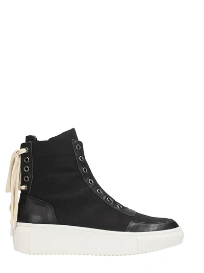 D By D Black Leather Sneakers