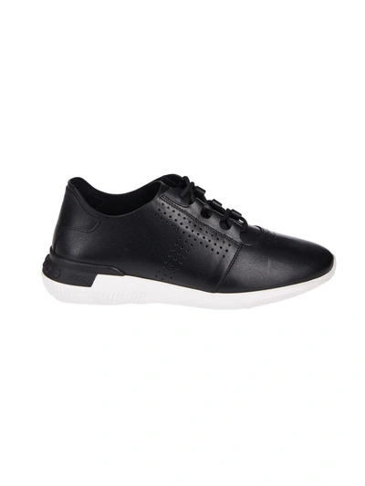 Tod's Perforated Lace-up Sneakers In Black
