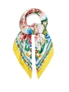 Dolce & Gabbana Floral-print Silk Scarf In Yellow