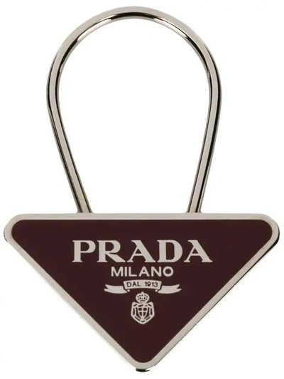 Prada Schlüsselanhänger Mit Logo In Metallic