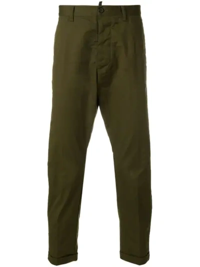 Dsquared2 Men's Pleated-front Chino Pants In Green