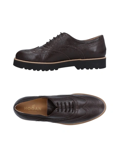 Hogan Lace-up Shoes In Brown