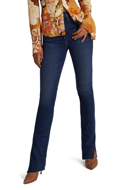 Favorite Daughter The Valentina Tower Split Raw Hem High Waist Jeans In Dallas