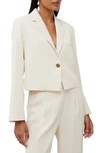 French Connection Harry Crop Blazer In Classic Cream