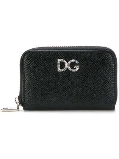 Dolce & Gabbana Small Zip Around Wallet In Black