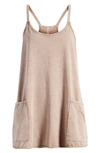 Free People Hot Shot Racerback Tank Minidress In Mocha Latte